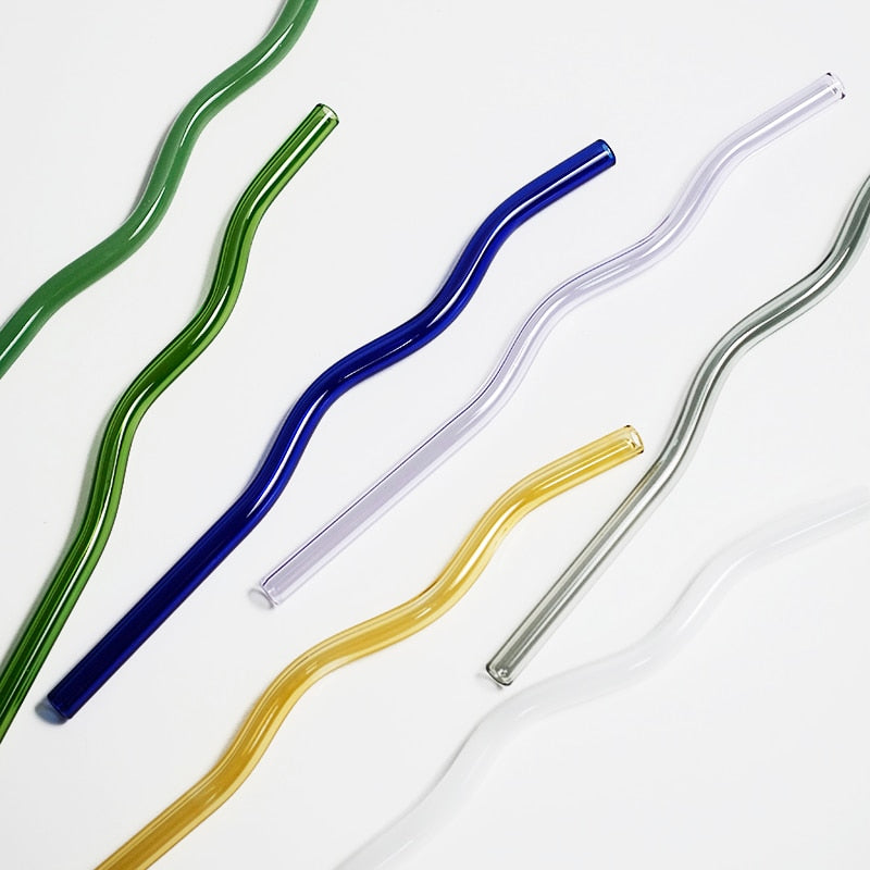 Wavy Glass Straws