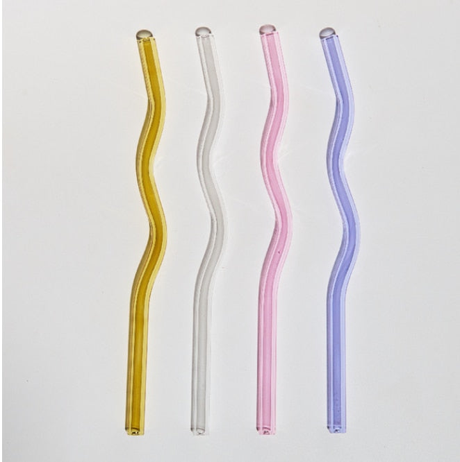 Wavy Glass Straws